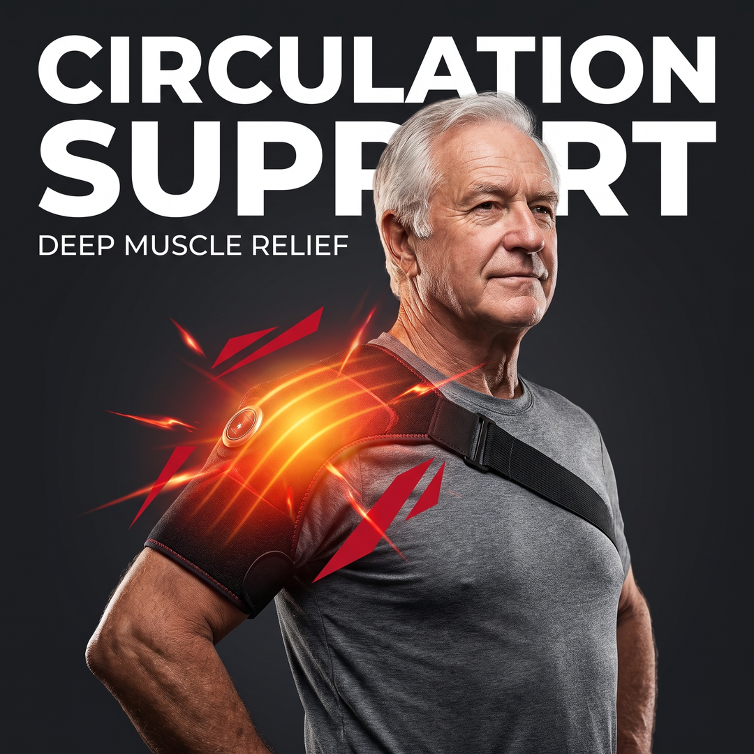 Electric Shoulder Massager Heating Vibration Massage Belt Shoulder Brace Wrap Pad Rechargeable Wireless Relief Support for Home Use - Circulation Support
