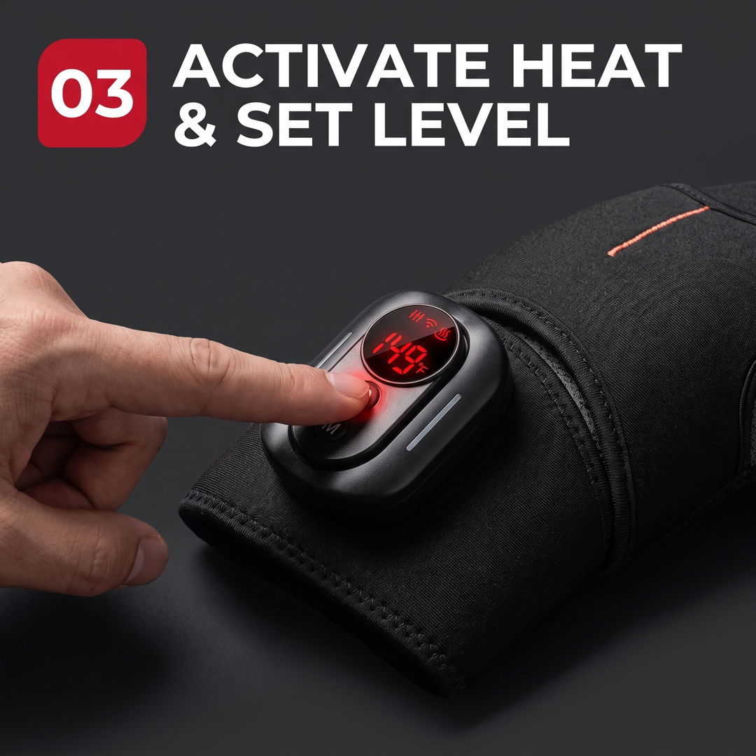 Professional Vibration Shoulder Massage Belt with Heat Therapy Adjustable LED Heating Shawl Wrap for Neck Shoulder Back Muscle Recovery Home Use - Step 3 Activate Heat and Set Level