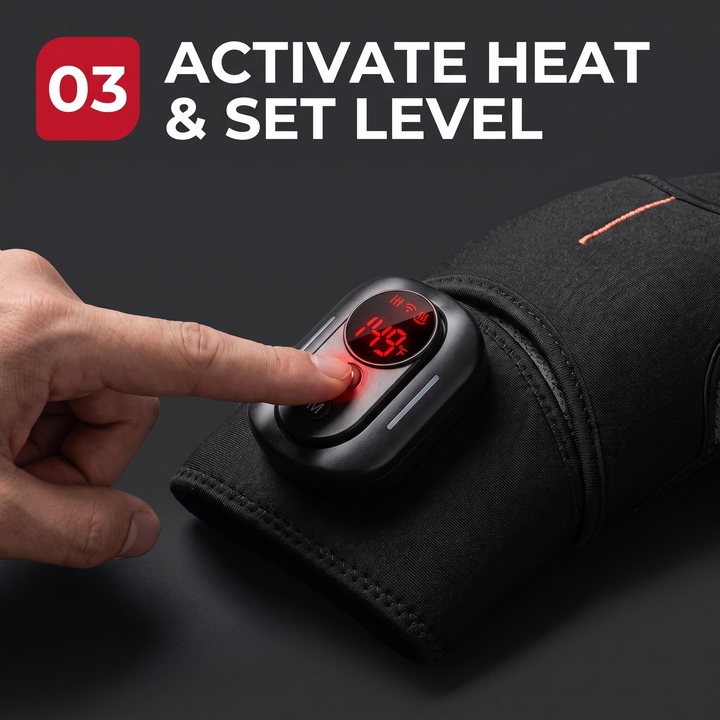 Professional Vibration Shoulder Massage Belt with Heat Therapy Adjustable LED Heating Shawl Wrap for Neck Shoulder Back Muscle Recovery Home Use - Step 3 Activate Heat and Set Level