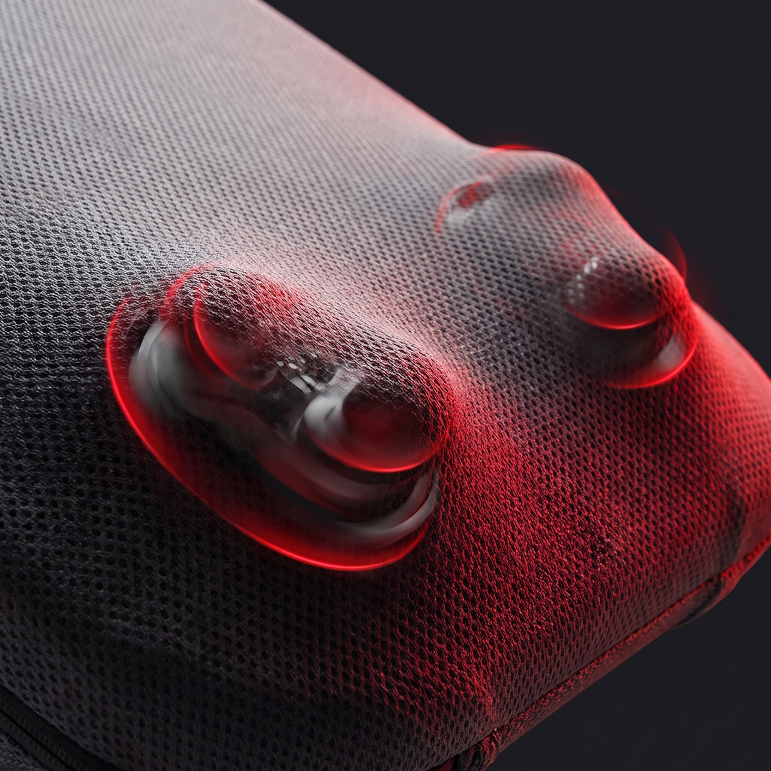 Professional Electric Shiatsu Back Massager with Heat Full Body Kneading Neck Shoulder Massage Cushion for Home Office Chair Use Relaxation Recovery – Shiatsu Kneading Nodes Close-Up