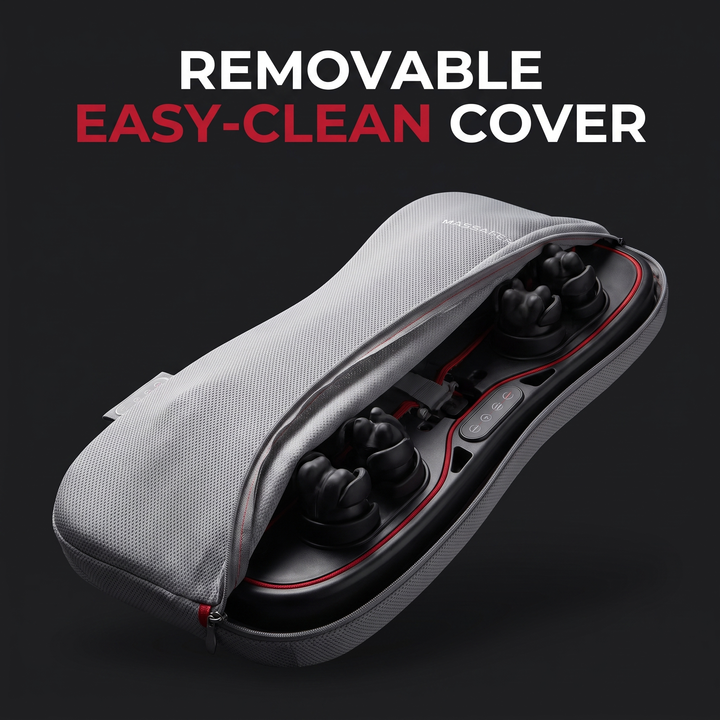 Professional Electric Shiatsu Back Massager with Heat Full Body Kneading Neck Shoulder Massage Cushion for Home Office Chair Use Relaxation Recovery – Removable Easy-Clean Cover