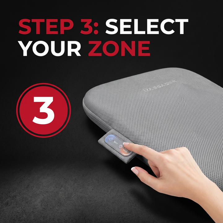 Professional Electric Shiatsu Back Massager with Heat Full Body Kneading Neck Shoulder Massage Cushion for Home Office Chair Use Relaxation Recovery – Step 3 Select Massage Zone
