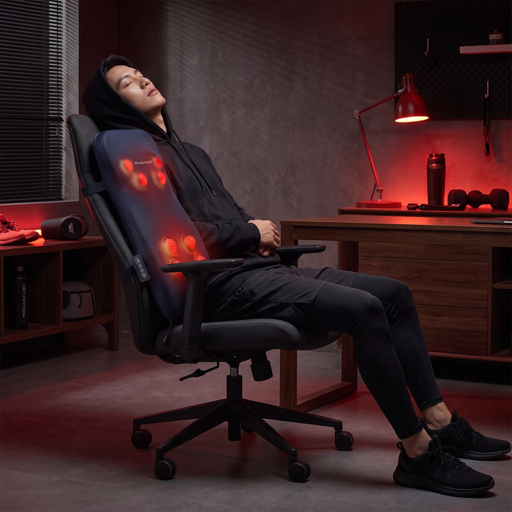 Professional Electric Shiatsu Back Massager with Heat Full Body Kneading Neck Shoulder Massage Cushion for Home Office Chair Use Relaxation Recovery – Office Chair Lifestyle
