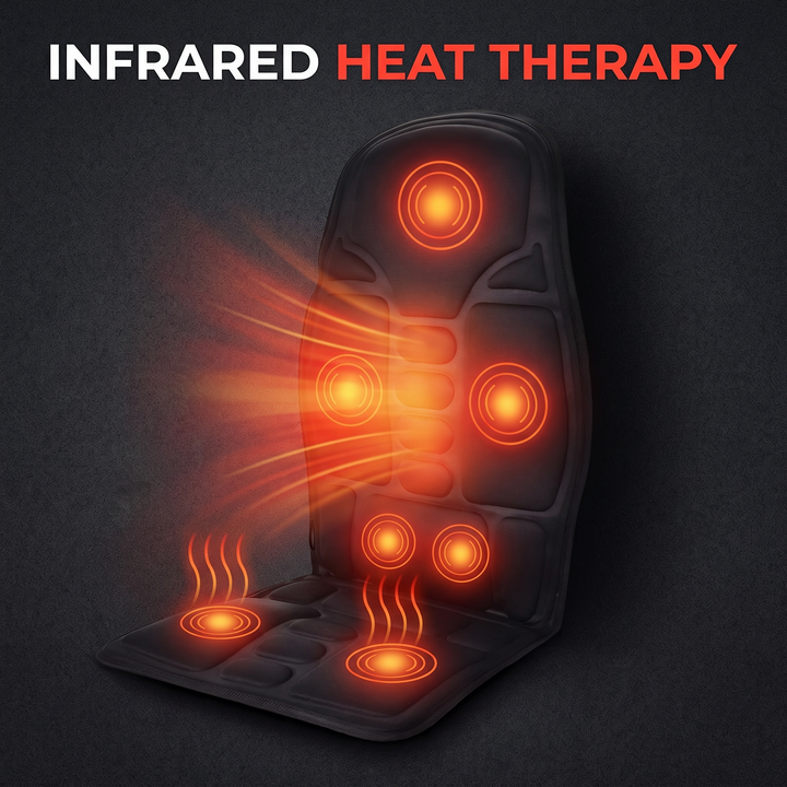 Shiatsu Massage Cushion Vibrating Infrared Heat Pad Neck Back Lumbar Full Body Massager Car Home Office Cervical Support Relief - Infrared Heat Therapy