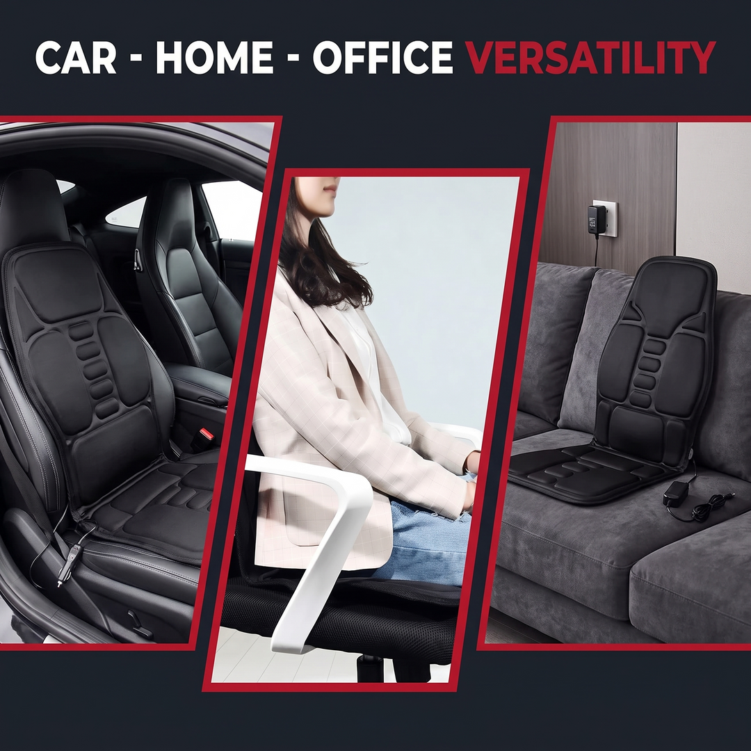 Shiatsu Massage Cushion Vibrating Infrared Heat Pad Neck Back Lumbar Full Body Massager Car Home Office Cervical Support Relief - Car Home Office Versatility