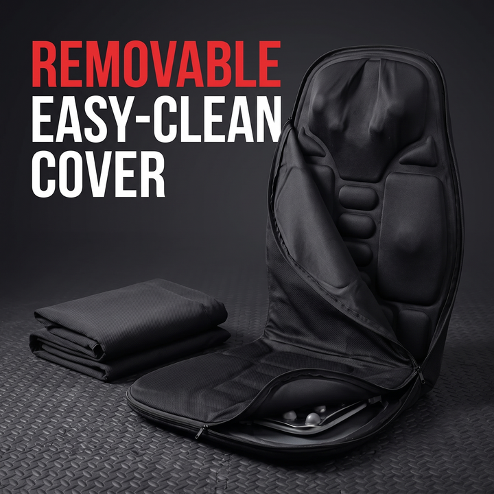 Shiatsu Massage Cushion Vibrating Infrared Heat Pad Neck Back Lumbar Full Body Massager Car Home Office Cervical Support Relief - Removable Easy-Clean Cover