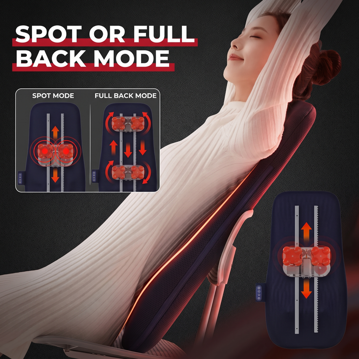 Professional Electric Shiatsu Back Massager with Heat Full Body Kneading Neck Shoulder Massage Cushion for Home Office Chair Use Relaxation Recovery – Spot or Full Back Mode