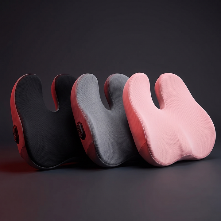 Therapeutic Massage Seat Cushion with Heat and Vibration Coccyx Pressure Relief Office Chair Pad Kegel Pelvic Floor Support Home and Work Use - Color Options