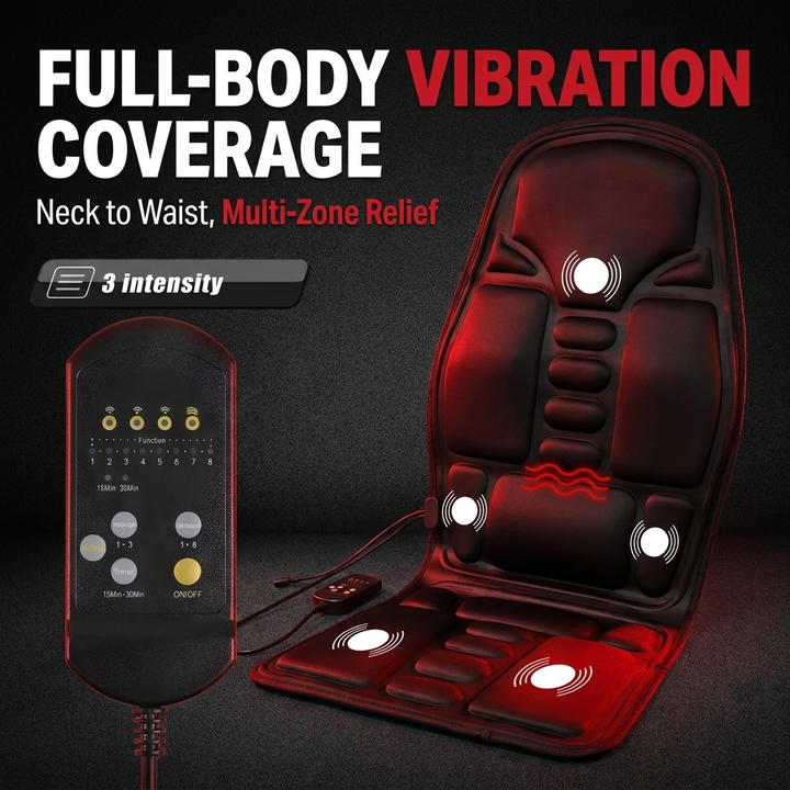 Professional Vibration Massage Seat Cushion Full Body Massage Pad for Car Home Office Neck Back Waist Relief Fatigue Recovery Seat Mat