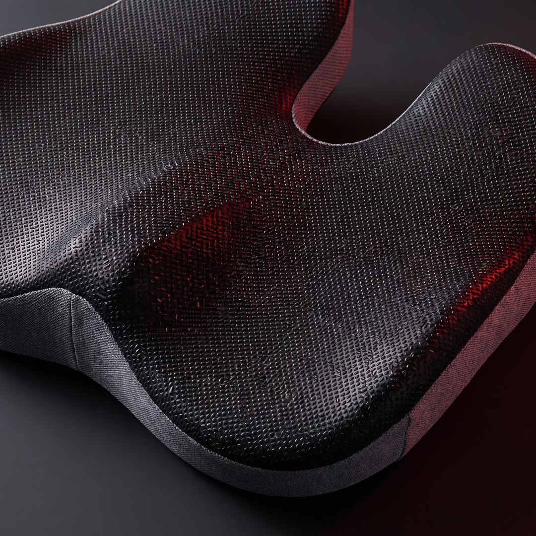 Therapeutic Massage Seat Cushion with Heat and Vibration Coccyx Pressure Relief Office Chair Pad Kegel Pelvic Floor Support Home and Work Use - Non-Slip Base