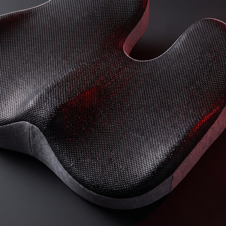 Therapeutic Massage Seat Cushion with Heat and Vibration Coccyx Pressure Relief Office Chair Pad Kegel Pelvic Floor Support Home and Work Use - Non-Slip Base