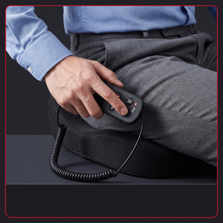 Therapeutic Massage Seat Cushion with Heat and Vibration Coccyx Pressure Relief Office Chair Pad Kegel Pelvic Floor Support Home and Work Use - How to Use Step 3: Select Mode