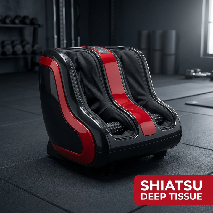 Professional Electric Foot and Calf Massager Shiatsu Kneading Heated Roller Deep Tissue Leg Massager for Stress Relief Relaxation Home Use Recovery - hero front view