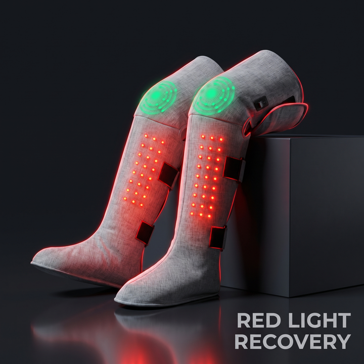 Professional Heated Red Light Leg Massager Boots Full Leg Compression Massager with Heat Muscle Relaxation Joint Comfort Fatigue Relief Home Recovery — Hero Shot
