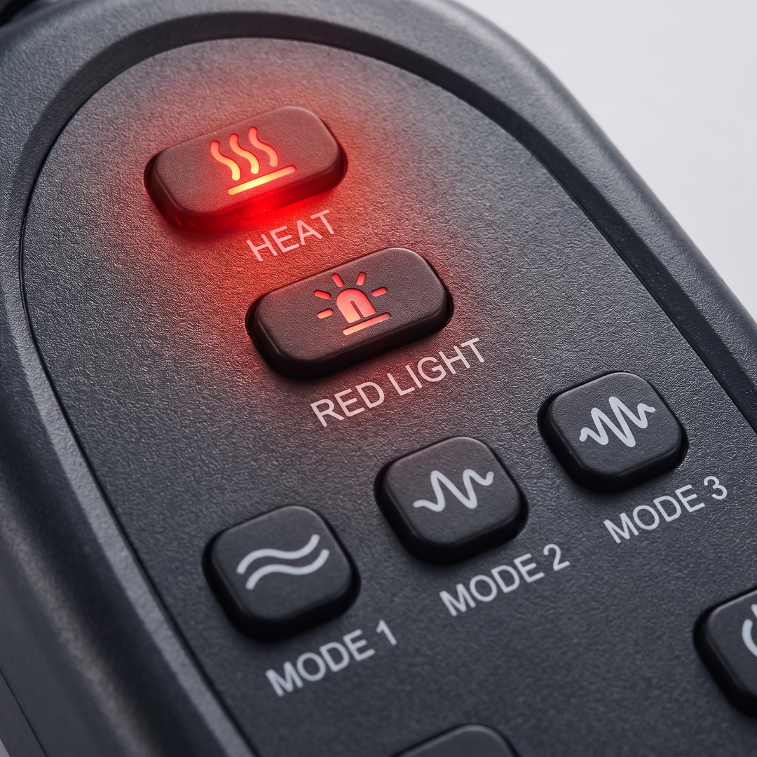 Professional Heated Red Light Leg Massager Boots Full Leg Compression Massager with Heat Muscle Relaxation Joint Comfort Fatigue Relief Home Recovery — Control Panel Detail