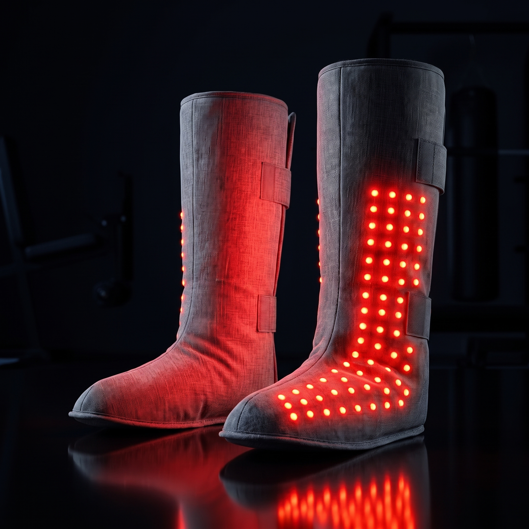 Professional Heated Red Light Leg Massager Boots Full Leg Compression Massager with Heat Muscle Relaxation Joint Comfort Fatigue Relief Home Recovery — Night Mode Hero Shot