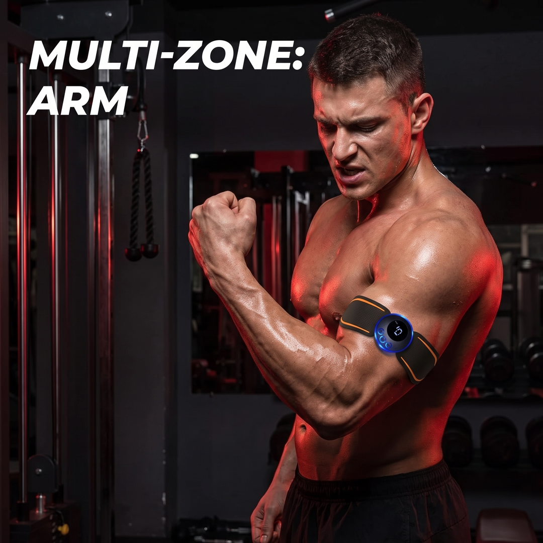 Professional EMS Muscle Stimulator Wireless Abdominal Toning Belt Body Massager Unisex Waist Arm Leg Hip Trainer Smart Fitness Recovery Device - Multi-Zone Arm Training