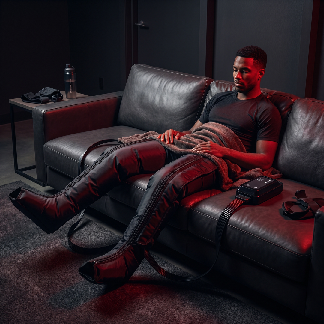Professional Air Compression Recovery Boots Leg Massager Wireless Pneumatic Compression Boots for Athletes Muscle Recovery Circulation Support - Athlete Recovery Lounge Couch