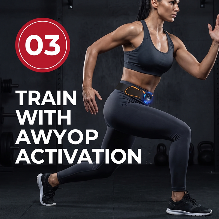 Professional EMS Muscle Stimulator Wireless Abdominal Toning Belt Body Massager Unisex Waist Arm Leg Hip Trainer Smart Fitness Recovery Device - How It Works Step 3 Train With Activation