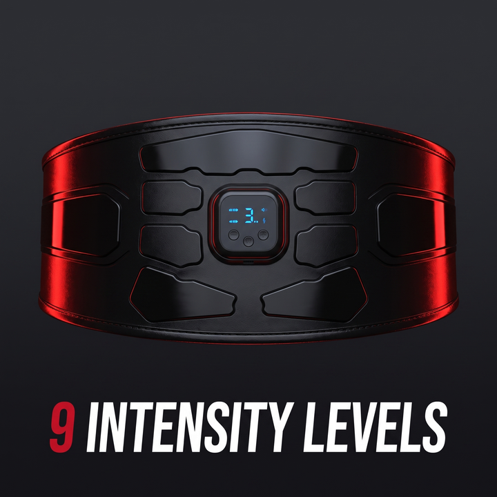 Professional EMS Core Trainer Belt Muscle Stimulator Abdominal Toning Belt 9 Intensity Levels USB Rechargeable No Gel Required Home Fitness Recovery - Hero Product Shot