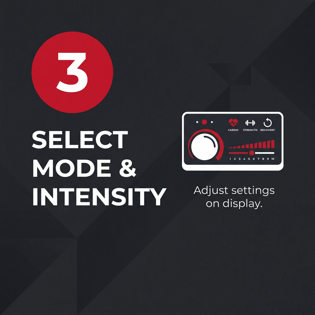 PHYSIOATHLETX EMS Toning Shorts - Glute, Hip and Thigh Muscle Training Wearable - How To Use Step 3 Select Mode and Intensity