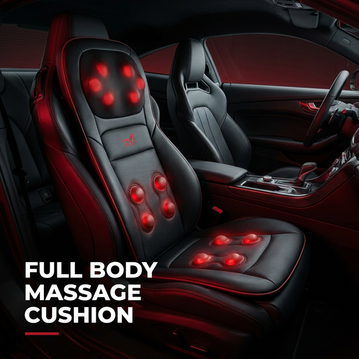 Professional Full Body Massage Cushion Seat Pad with Heat Neck Waist Back Vibration Massage for Car Home Office Chair Use — Hero Shot