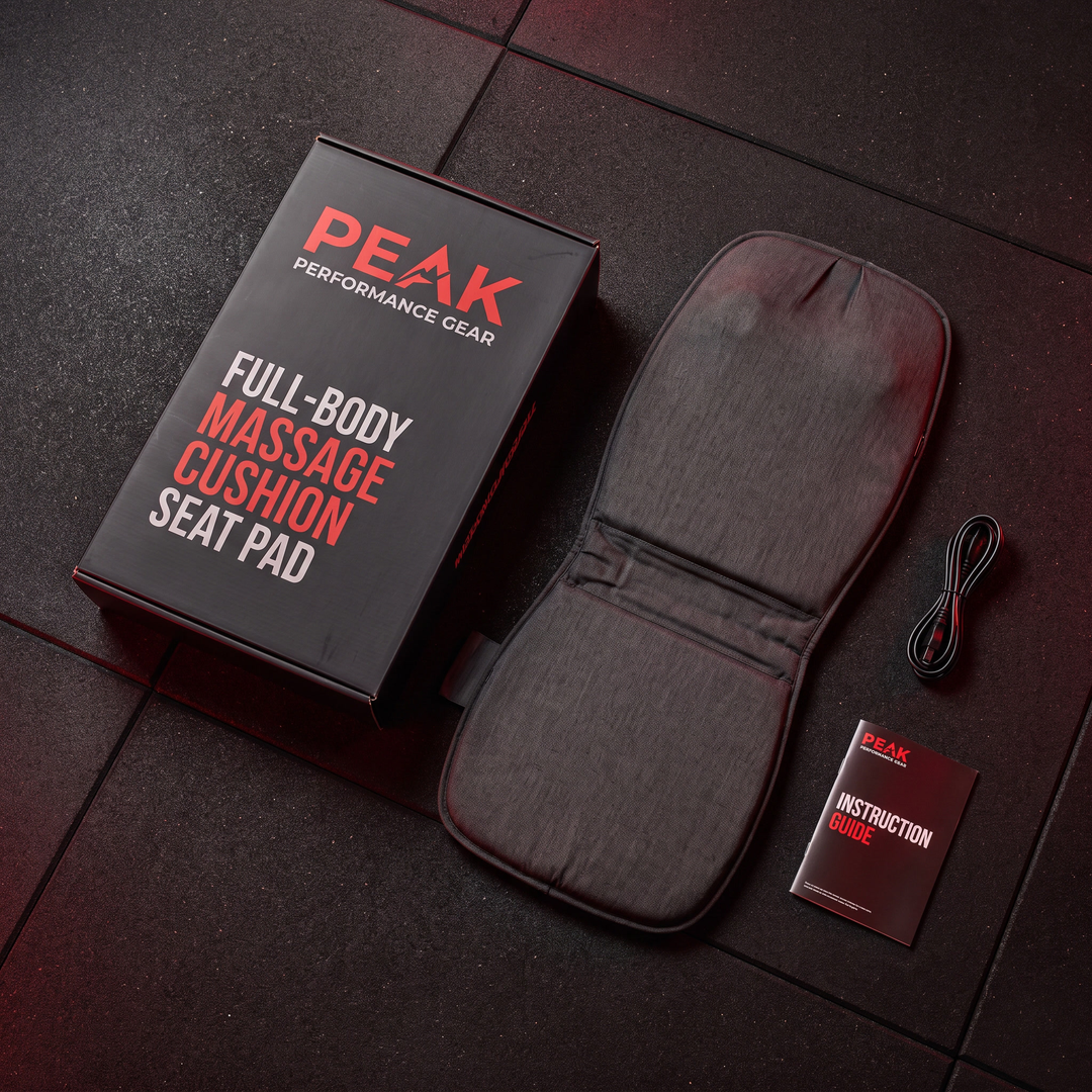 Professional Full Body Massage Cushion Seat Pad with Heat Neck Waist Back Vibration Massage for Car Home Office Chair Use — Packaging Flat Lay