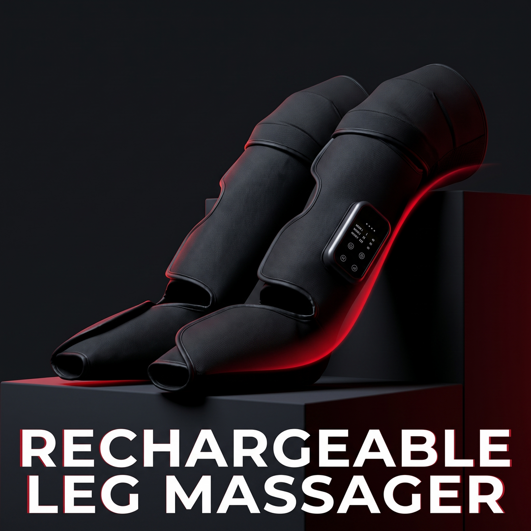 Rechargeable Leg Massager with Heat and Air Compression Adjustable Wrap for Circulation Support Muscle Recovery and Pain Relief Home Use - Hero Shot