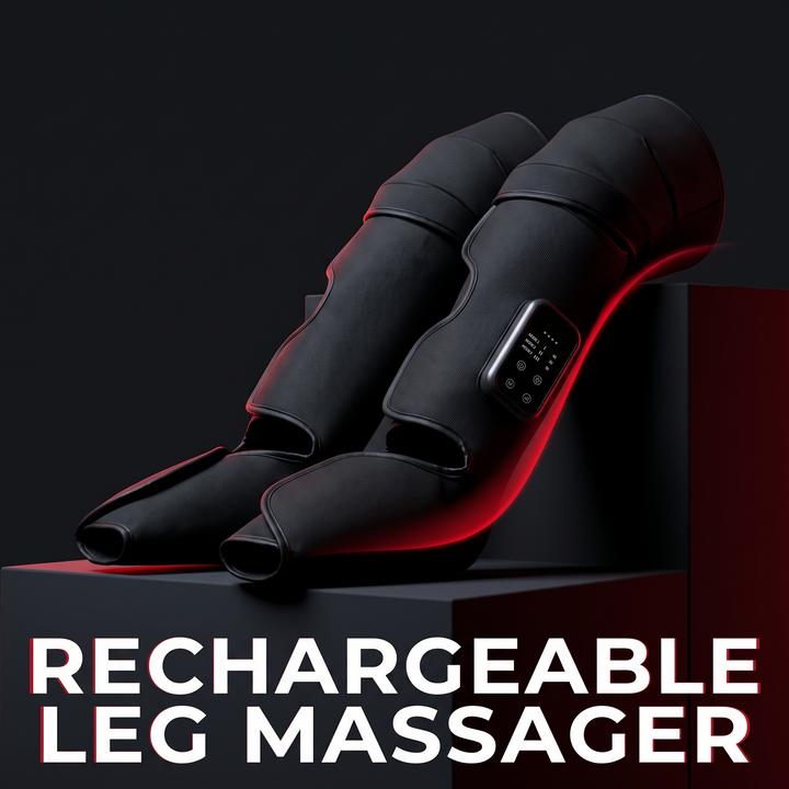 Rechargeable Leg Massager with Heat and Air Compression Adjustable Wrap for Circulation Support Muscle Recovery and Pain Relief Home Use - Hero Shot