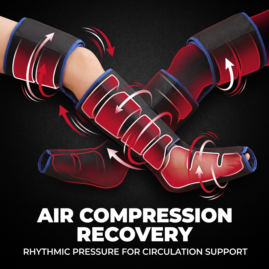 Rechargeable Leg Massager with Heat and Air Compression Adjustable Wrap for Circulation Support Muscle Recovery and Pain Relief Home Use - Air Compression Recovery Feature