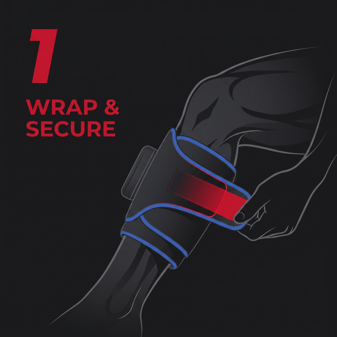Rechargeable Leg Massager with Heat and Air Compression Adjustable Wrap for Circulation Support Muscle Recovery and Pain Relief Home Use - How It Works Step 1 Wrap and Secure