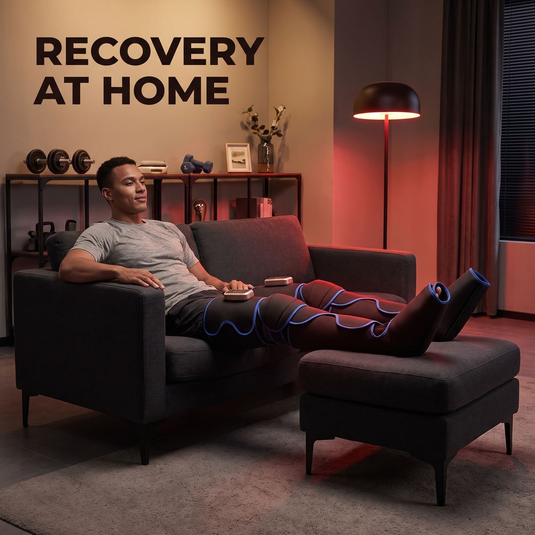 Rechargeable Leg Massager with Heat and Air Compression Adjustable Wrap for Circulation Support Muscle Recovery and Pain Relief Home Use - Lifestyle Recovery at Home