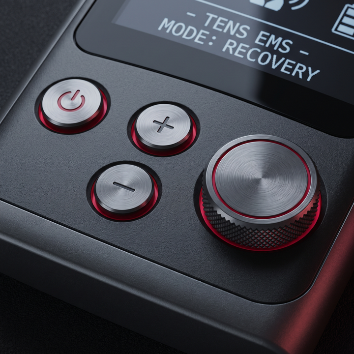 Professional TENS EMS Unit Muscle Stimulator Electric Pulse Massager Digital Pain Relief Device Body Massage Home Use Recovery - Control Buttons Close-Up