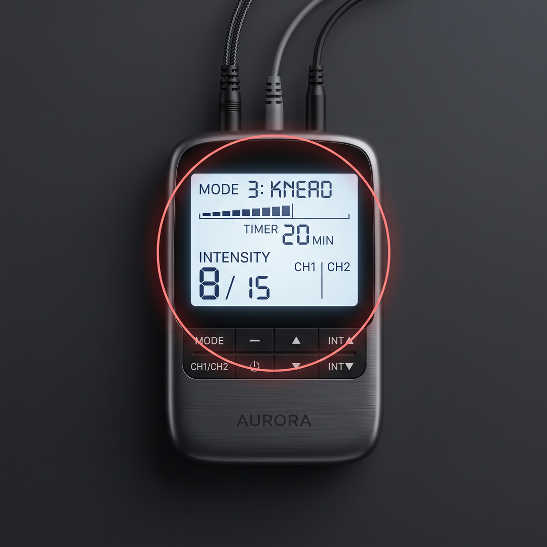 Professional TENS EMS Unit Muscle Stimulator Electric Pulse Massager Digital Pain Relief Device Body Massage Home Use Recovery - Digital Display Feature Callout