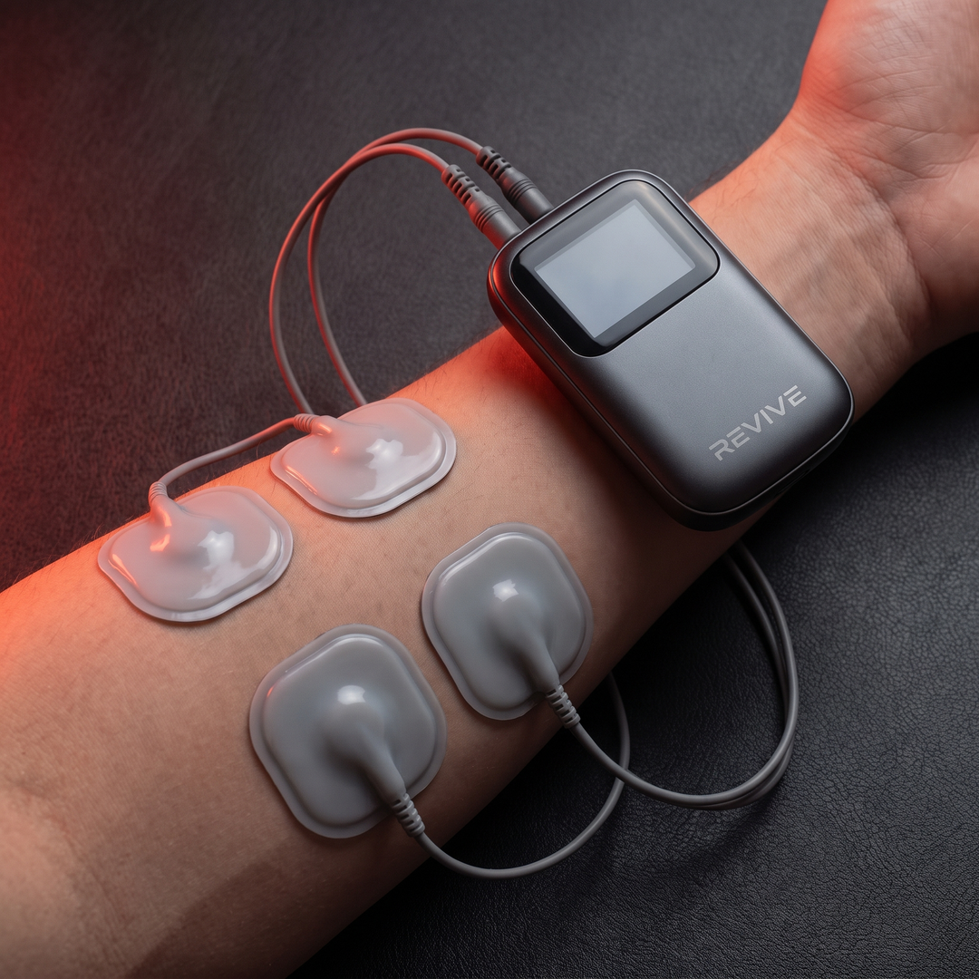 Professional TENS EMS Unit Muscle Stimulator Electric Pulse Massager Digital Pain Relief Device Body Massage Home Use Recovery - Electrode Pads Feature Callout