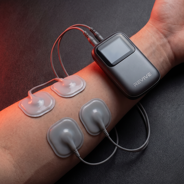 Professional TENS EMS Unit Muscle Stimulator Electric Pulse Massager Digital Pain Relief Device Body Massage Home Use Recovery - Electrode Pads Feature Callout
