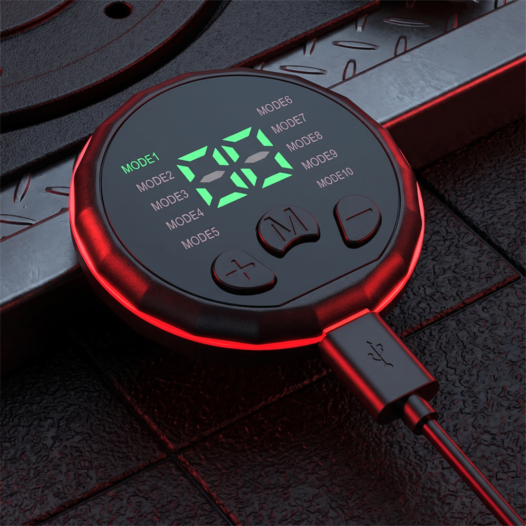 Professional EMS Muscle Stimulator Belt Abdominal Toning Training Belt Electric Body Massager Muscle Relaxation Fitness Recovery Waist Toning for Home Gym Workout | Smart Controller Close-Up