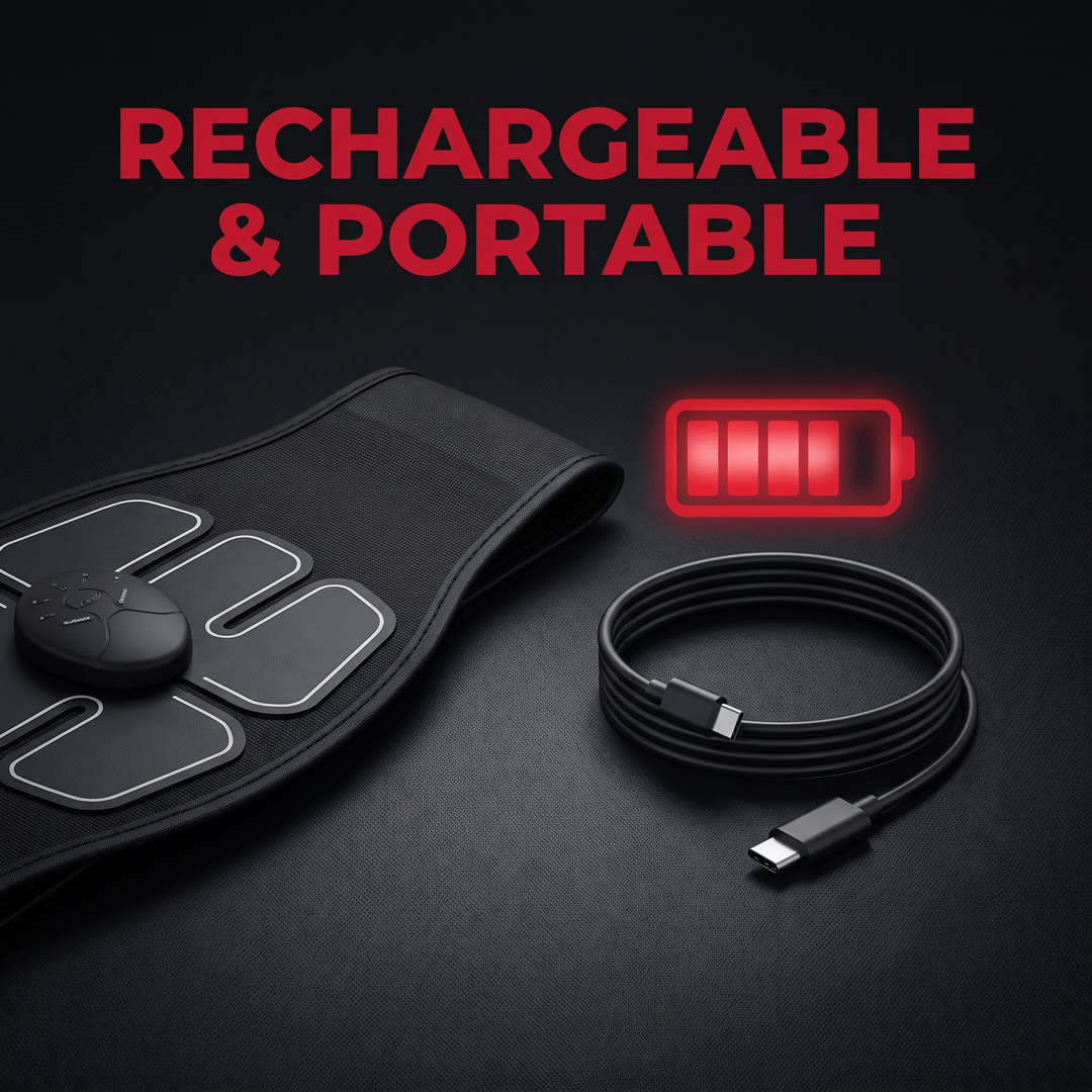 Professional EMS Muscle Stimulator Belt Abdominal Toning Training Belt Electric Body Massager Muscle Relaxation Fitness Recovery Waist Toning for Home Gym Workout | Rechargeable &amp; Portable