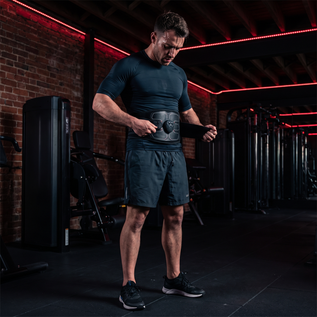 Professional EMS Muscle Stimulator Belt Abdominal Toning Training Belt Electric Body Massager Muscle Relaxation Fitness Recovery Waist Toning for Home Gym Workout | Gym Training Session Lifestyle