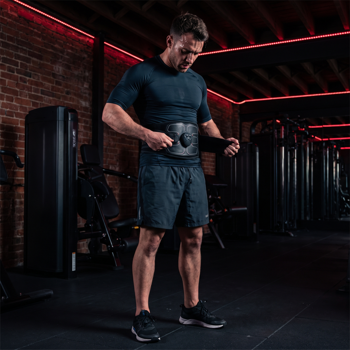 Professional EMS Muscle Stimulator Belt Abdominal Toning Training Belt Electric Body Massager Muscle Relaxation Fitness Recovery Waist Toning for Home Gym Workout | Gym Training Session Lifestyle