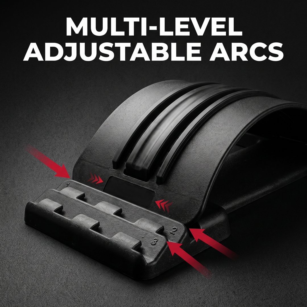 Adjustable Back Stretcher Lumbar Support Board Spine Deck Back Cracker Device for Lower Back Pain Relief Posture Correction Home Use - Multi-Level Adjustable Arcs