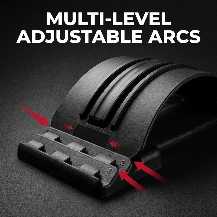 Adjustable Back Stretcher Lumbar Support Board Spine Deck Back Cracker Device for Lower Back Pain Relief Posture Correction Home Use - Multi-Level Adjustable Arcs