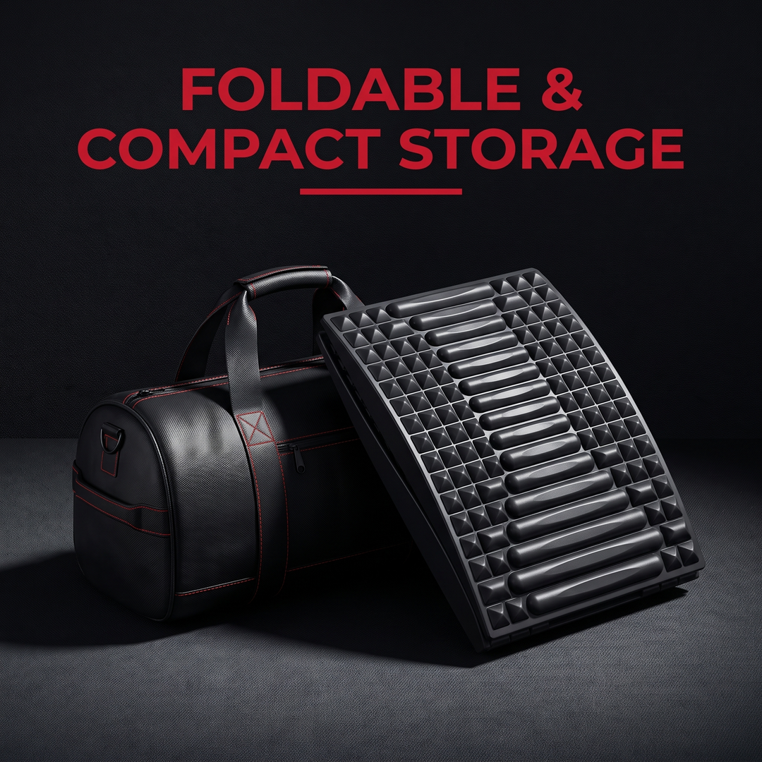 Adjustable Back Stretcher Lumbar Support Board Spine Deck Back Cracker Device for Lower Back Pain Relief Posture Correction Home Use - Foldable Compact Storage