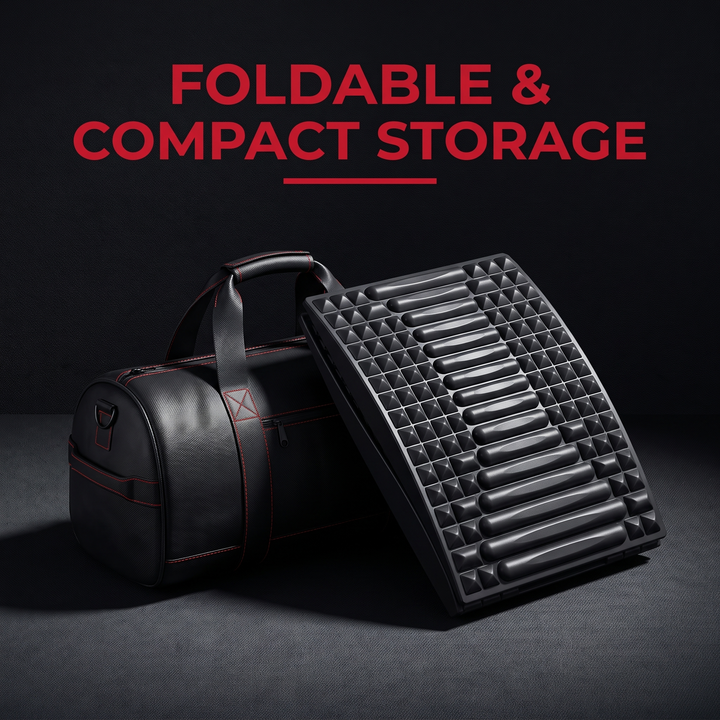 Adjustable Back Stretcher Lumbar Support Board Spine Deck Back Cracker Device for Lower Back Pain Relief Posture Correction Home Use - Foldable Compact Storage