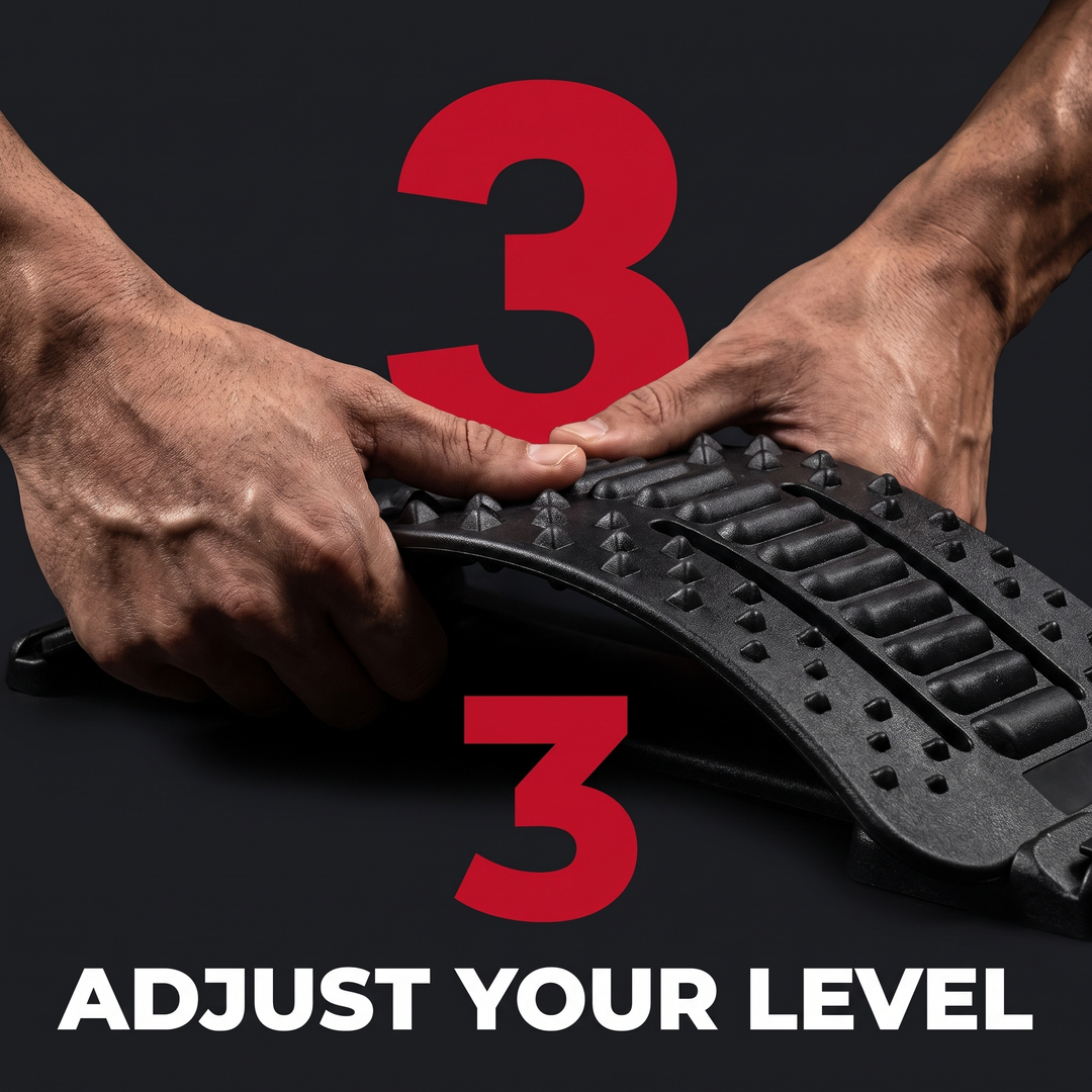 Adjustable Back Stretcher Lumbar Support Board Spine Deck Back Cracker Device for Lower Back Pain Relief Posture Correction Home Use - How To Use Step 3 Adjust Level
