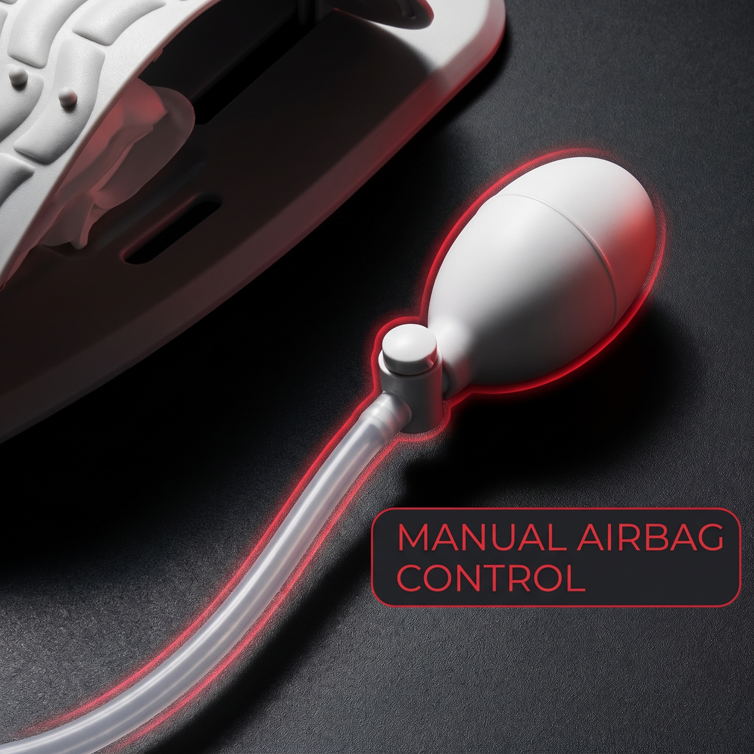 Adjustable Back Stretcher Lumbar Traction Device Ergonomic Lumbar Support Board Manual Airbag Spine Decompression Stretching Board for Home Use - Manual Airbag Pump Control Detail