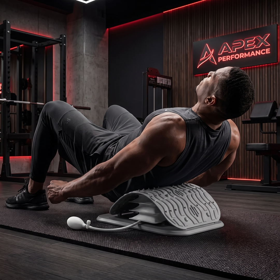 Adjustable Back Stretcher Lumbar Traction Device Ergonomic Lumbar Support Board Manual Airbag Spine Decompression Stretching Board for Home Use - Lifestyle Gym Mobility Area