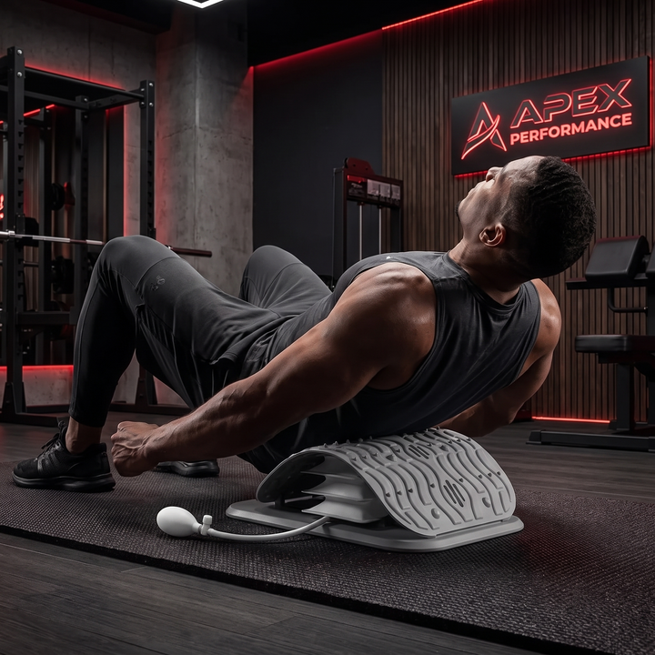 Adjustable Back Stretcher Lumbar Traction Device Ergonomic Lumbar Support Board Manual Airbag Spine Decompression Stretching Board for Home Use - Lifestyle Gym Mobility Area