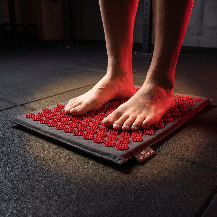 Acupressure Mat and Pillow Set Yoga Spike Mat Body Massage Cushion Foot Massager for Muscle Relaxation Recovery Home Fitness Pilates Use - Foot Massage Zone Close-Up