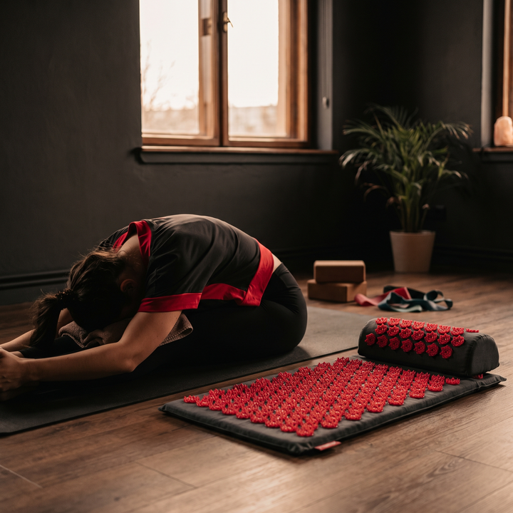 Acupressure Mat and Pillow Set Yoga Spike Mat Body Massage Cushion Foot Massager for Muscle Relaxation Recovery Home Fitness Pilates Use - Home Pilates Recovery Routine